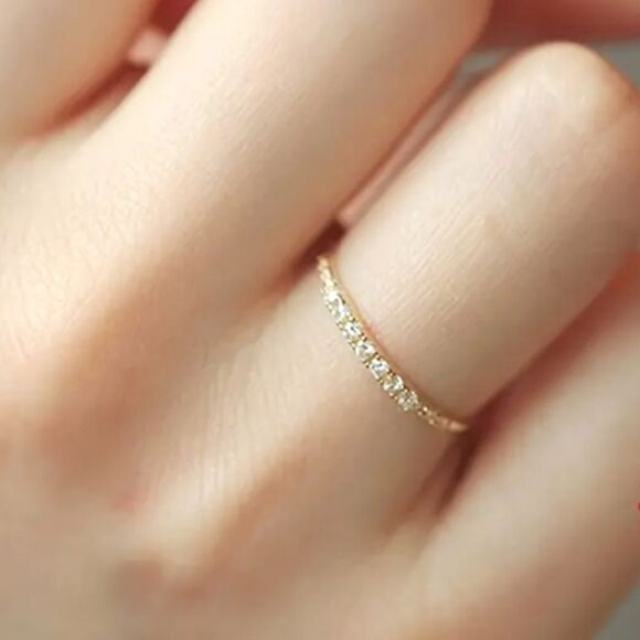 925 diamond simplicity ring sz 6 - Picture 7 of 13